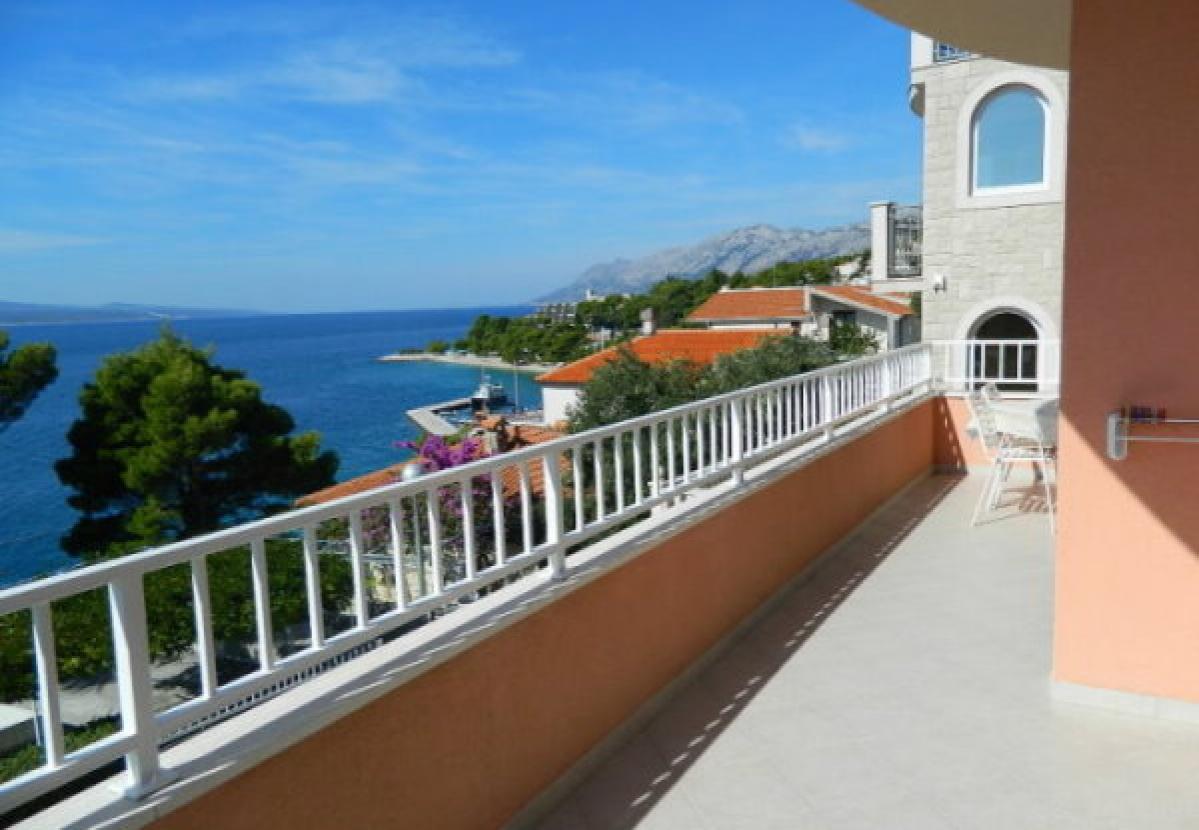 Balcony overlooking the sea and coast
