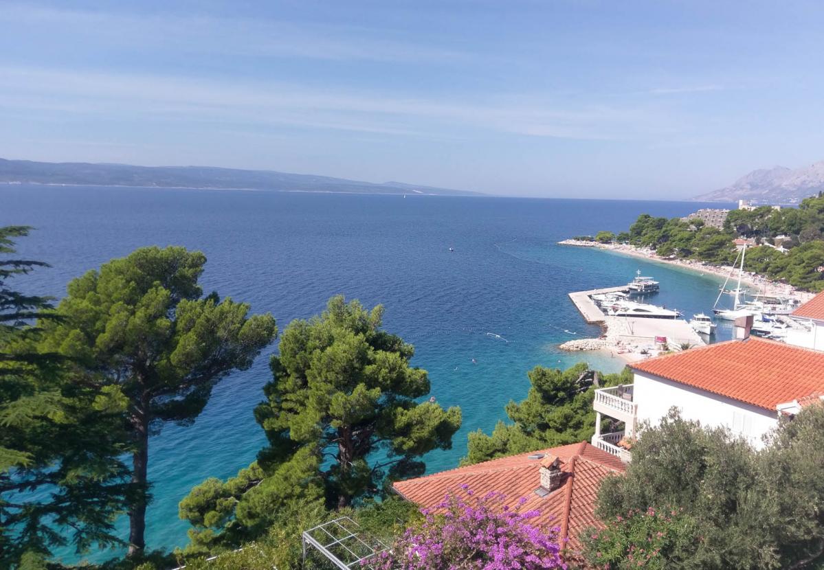View of the sea and Brela harbour
