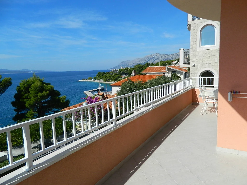 Balcony overlooking the sea and coast